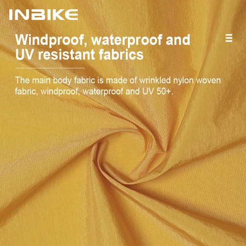 Imagen 2 del producto INBIKE Chaqueta de ciclismo para hombre, cortavientos ligero y plegable para MTB, chaquetas con tiras reflectantes para montar, correr, ropa de secado rápido