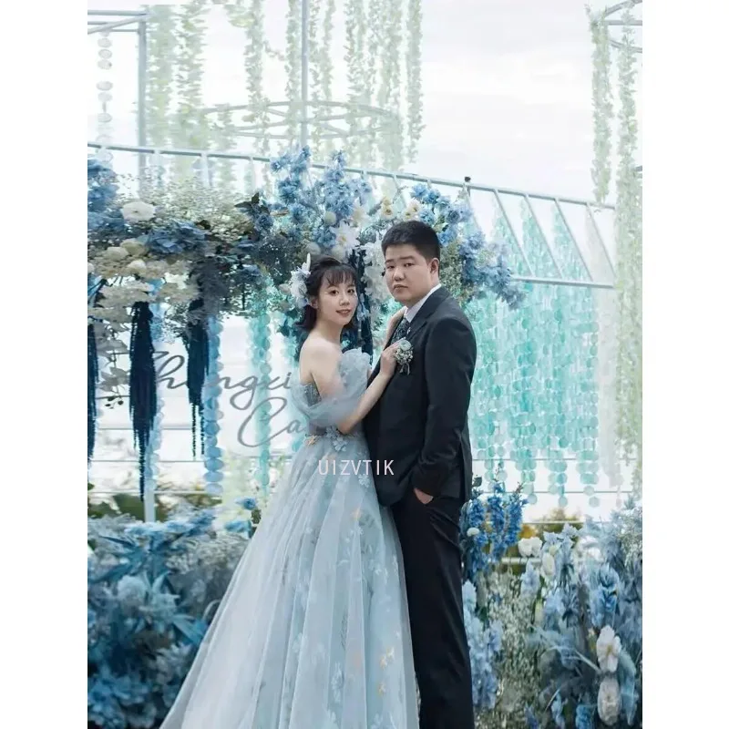 Vestidos de festa de noite feminino princesa fora do ombro sem mangas bordado banquete formal ocasião vestido elegante vestido de baile