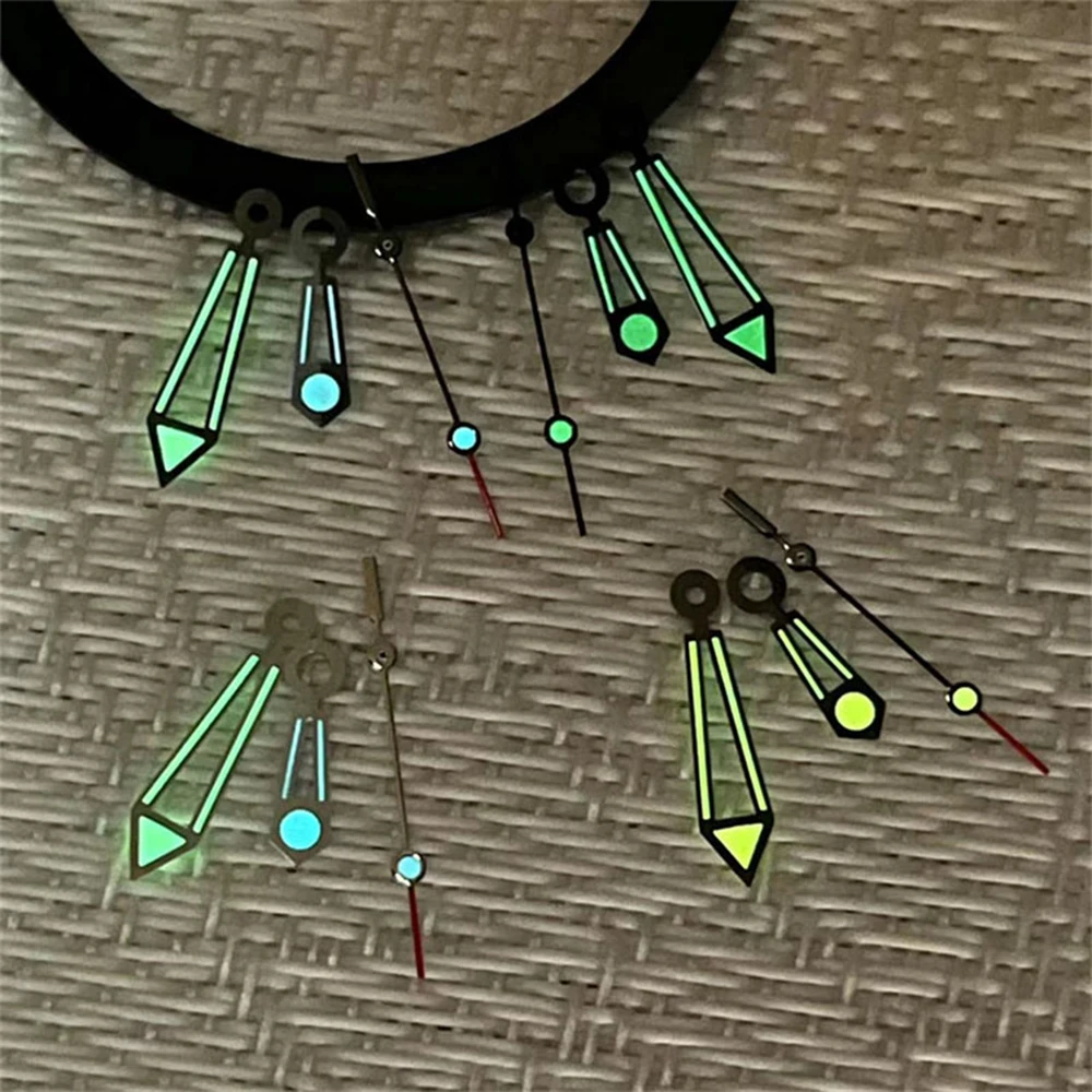 مشاهدة الأيدي الأزرق والأخضر مضيئة الأيدي NH35 مؤشرات تعديل الملحقات ل NH34/NH35/NH36/4R35/4R36 ساعة يد تعمل بالحركة الإبر