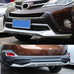 Front + Rear Bumper Protector Guard Bar For Toyota Rav4 RAV 4 2013-2015 High Quality with DRL Lights