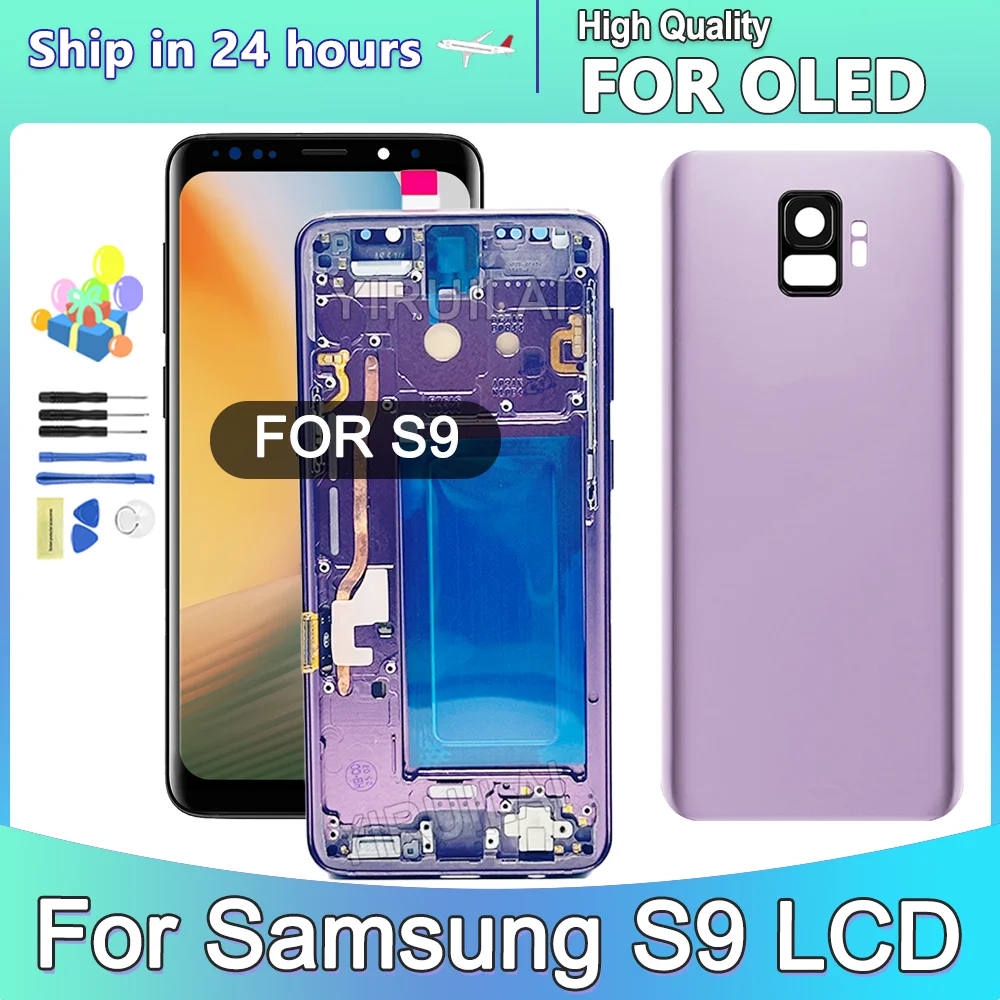 

OLED For Samsung Galaxy S9 LCD Display Touch Screen Digitizer with Frame For Samsung S9 G960 G9600 G960F LCD Screen Replacement