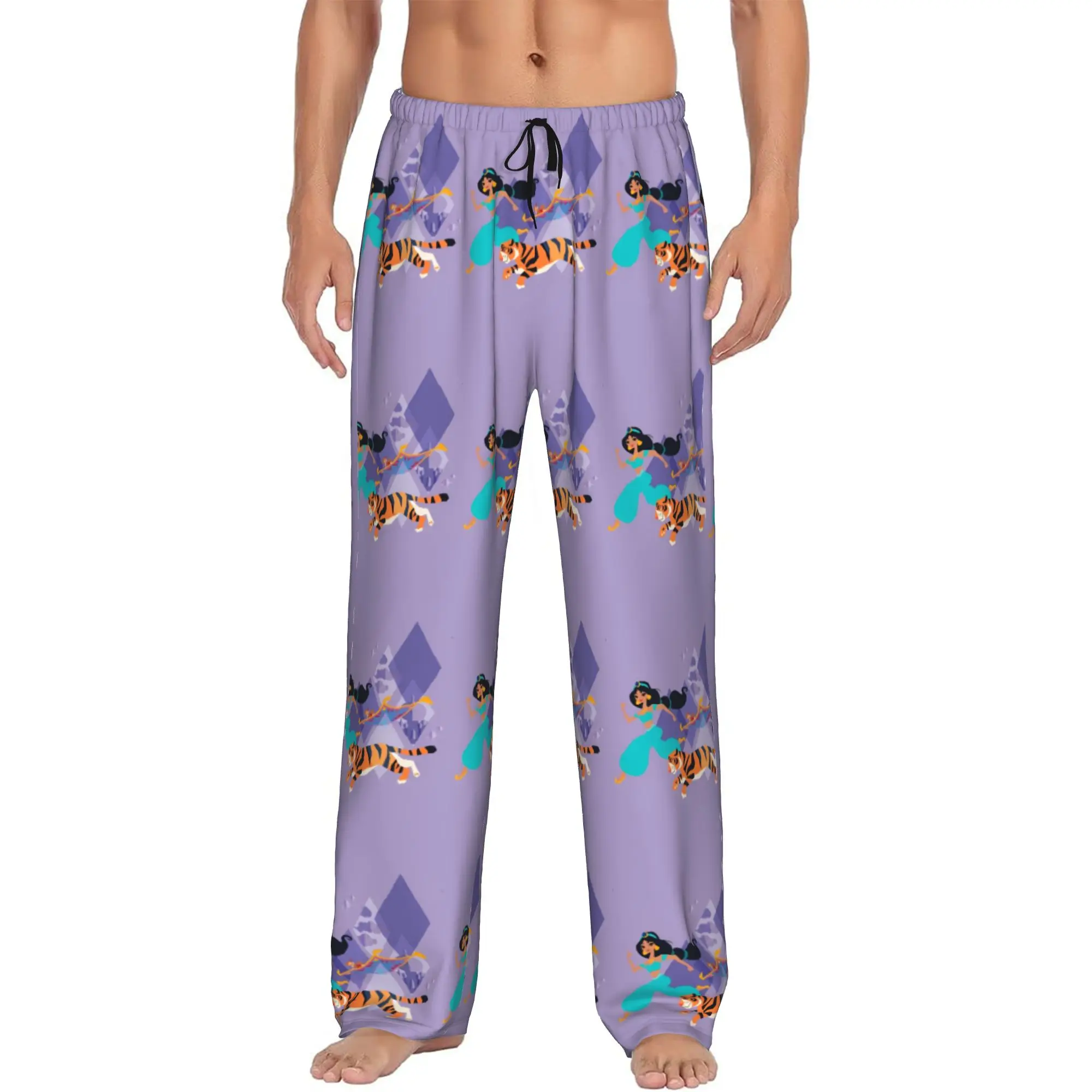 

Custom Men's Cute Cartoon A-Aladdin Pajama Pants Printed Sleep Sleepwear Bottoms with Pockets