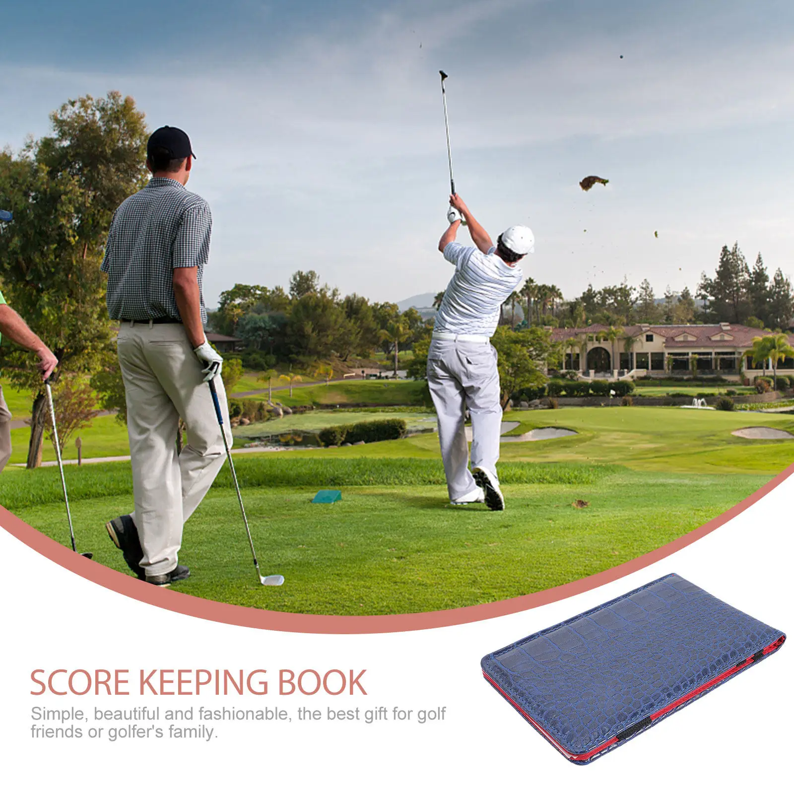 Golf Scorebook Premium PU Simple Stylish Portable Golf Scorecards Protector Lightweight Notebook Scorebook