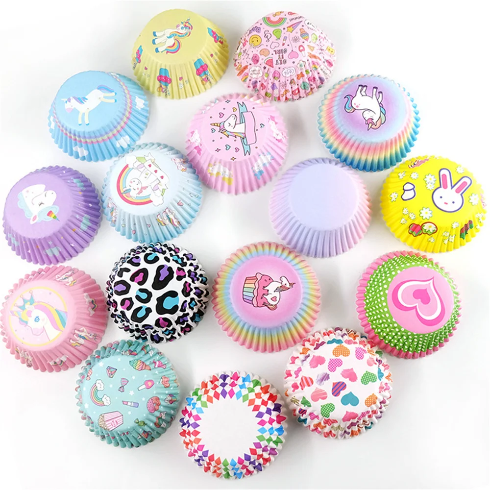 100pcs Cupcake Liners Paper Meiniang Paper Oil-Proof Baking Cup Meiniang Liners Paper Tools Muffin Box Case Party Cake Decor