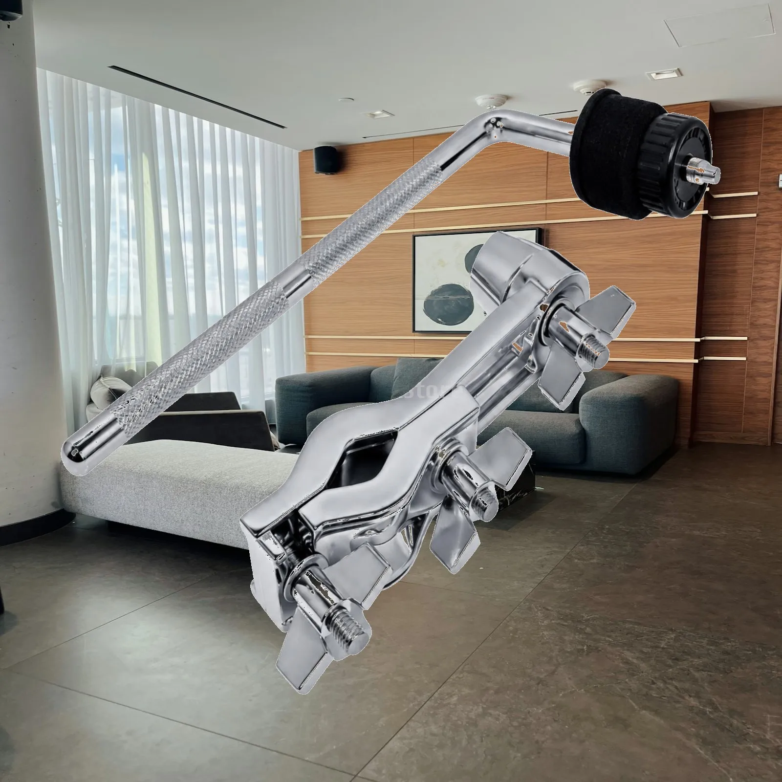 Zinc Alloy Cymbal Boom Stand with Clamp for Drum Kit Expansion Chrome Hardware Accessory