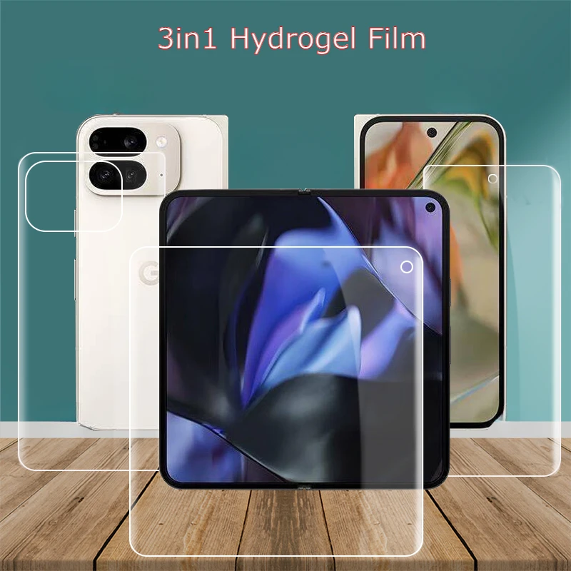 3in1 Hydrogel Film For Google Pixel 9 Pro Fold Inner Front Back Soft Anti-scratch Screen Protector For Pixel 9Pro Fold TPU Film