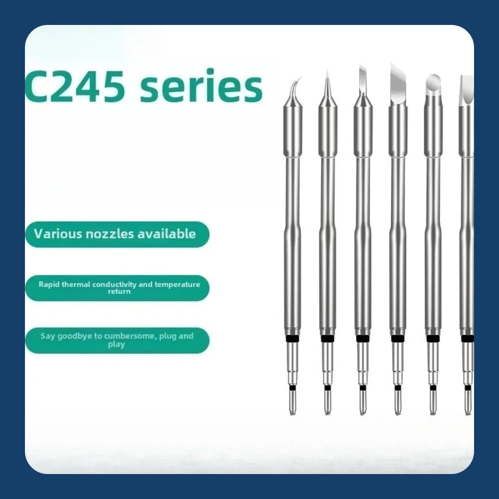 

Паяльная головка C245, универсальная мощная паяльная станция, ручка T245, заостренная плоская головка, встроенное отопление паяльного жала