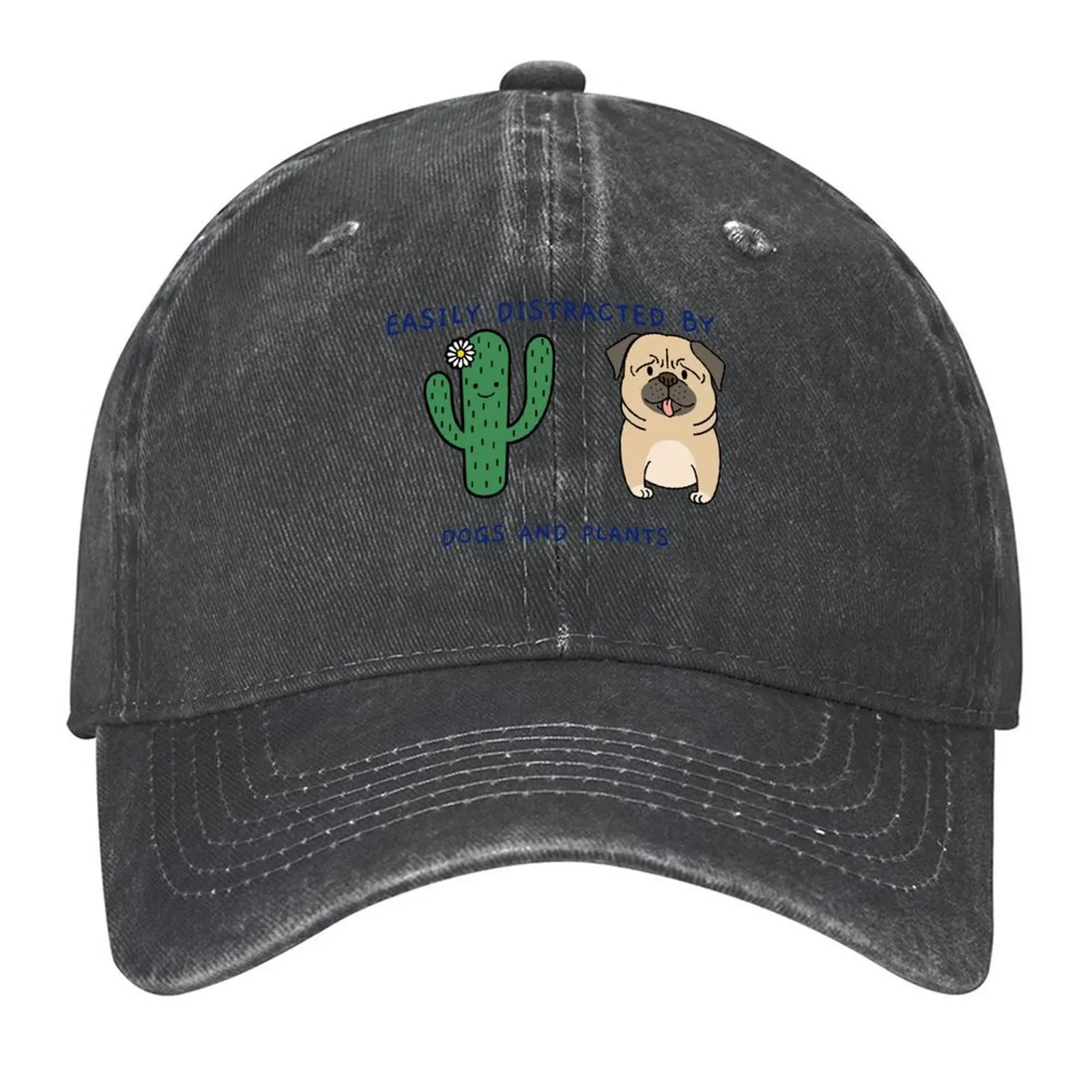 

Easily Distracted by Dogs And Plants Baseball Cap Thermal Visor sun hat Hat men Ball Cap Women's Beach Visor Men's