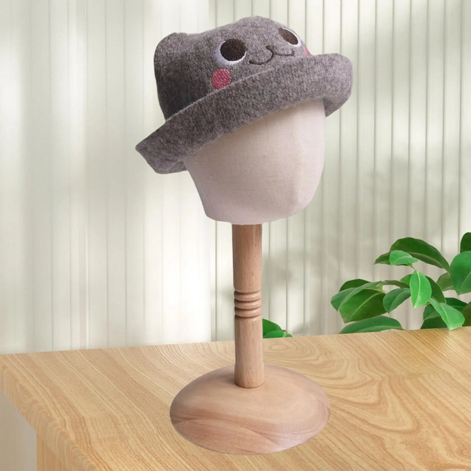 Baby Head Model with Wooden Base Hat Support Rack Head Children Salons Girls