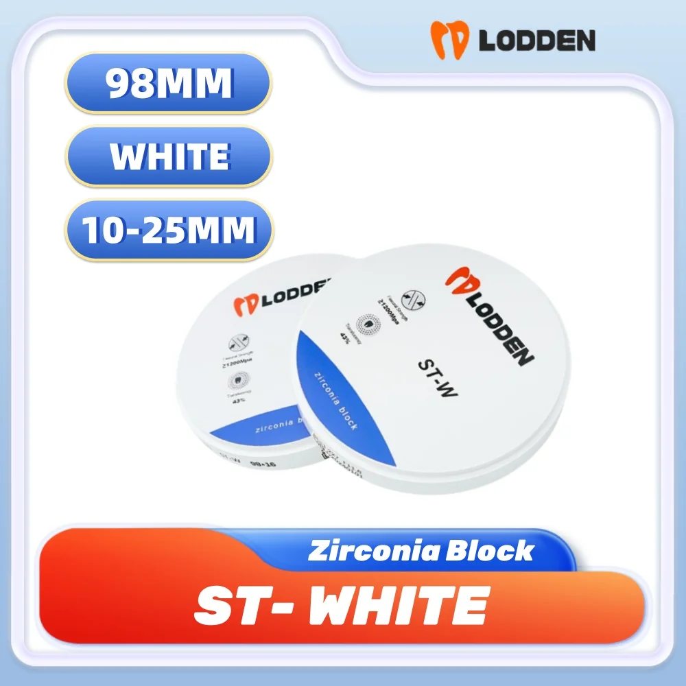 

Lodden Dental Zirconia Block ST-W Denture Lab Materials Transparency 43% Strength 1200