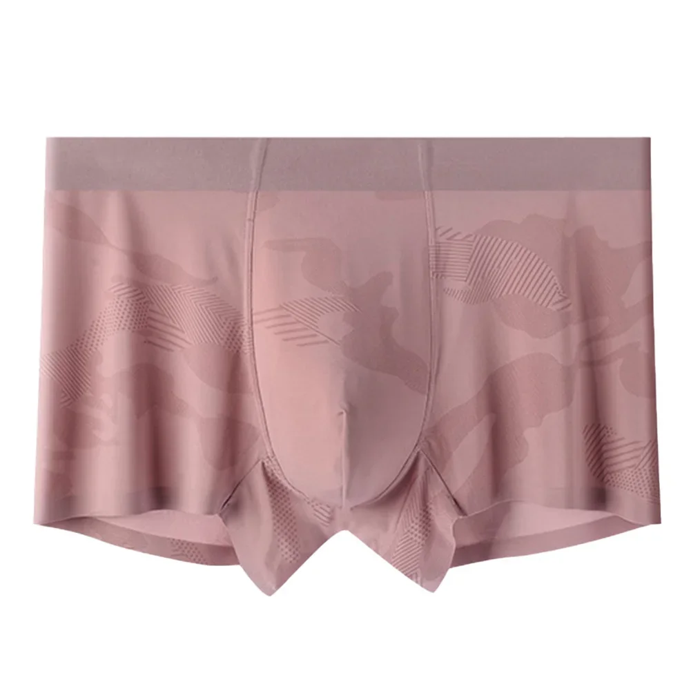 

Comfy Fashion Hot Men Underwear Camouflage Ice Silk L-4XL Boxer Briefs Brand New Breathable Ice Silk No Traces