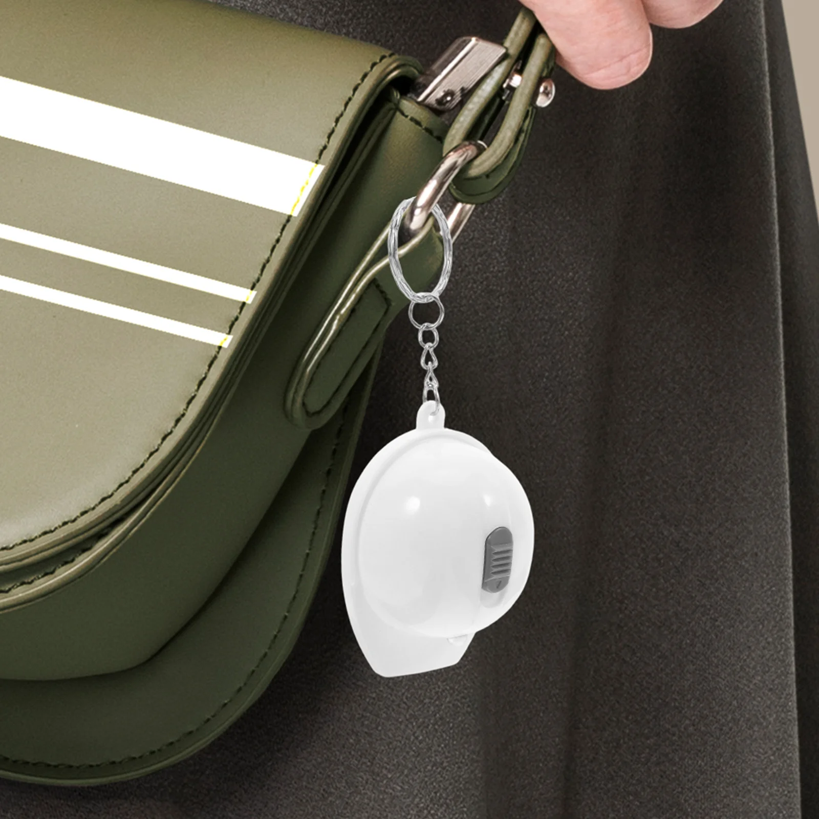 10pcs 미니 손전등 키 체인 흰색 작은 크기 휴대용 LED 라이트 생일 파티 선물 건설 테마 키 링 핸디 도구