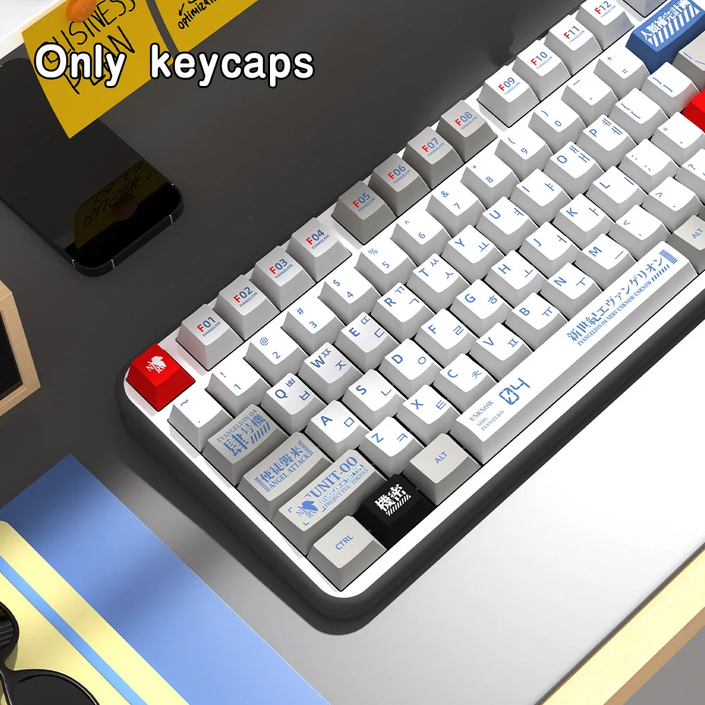 Imagem -02 - Perfil Personalizado Cherry Pbt Keycap Teclado Mecânico Gmk Cherry mx Switch Eva 04 Inglês Japonês 139.156 Chaves