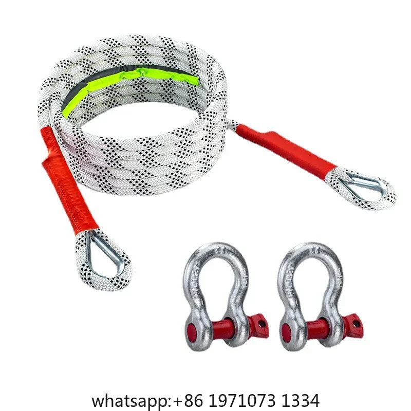 20 Ton Heavy Duty Towing Rope Upgraded Wear Resistant Off-Road Traction Strap Car Emergency Rescue Tow Rope
