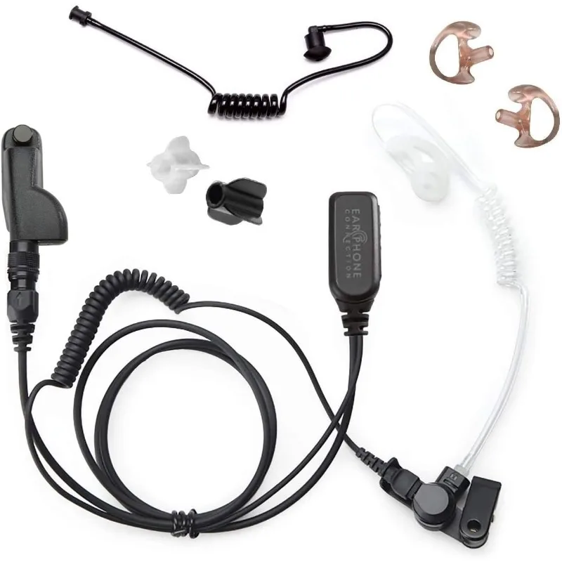 

Radio Earpiece for Motorola APX Series, EP1334QR-PTT Quick Release Hawk Lapel Mic, Police Surveillance Headset