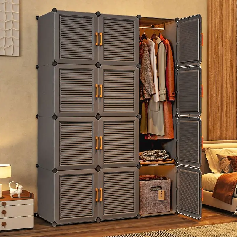 

Simplicity Household Wardrobe Bedroom Furniture Clothing Organizer Rack Assemble Storage Cabinets Dustproof Collapsible Locker