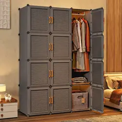 Eenvoud Huishoudelijke Garderobe Slaapkamer Meubels Kleding Organizer Rack Assembleren Opbergkasten Stofdichte Opvouwbare Locker