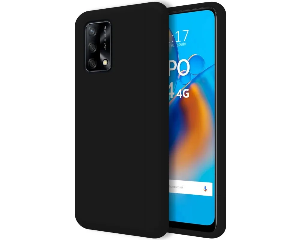 Ultra Soft liquid silicone case for Oppo A74 4G black color