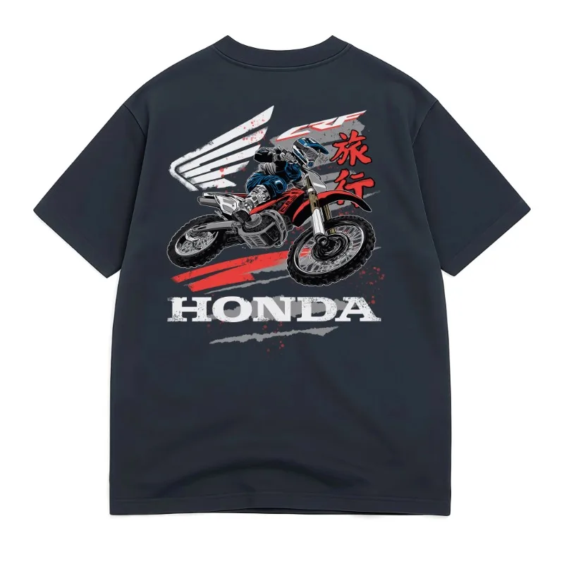 

Honda Men's and Women's T-shirts Summer New Car Motorcycle Modified Riding Off-road Racing Work Business Short Sleeves