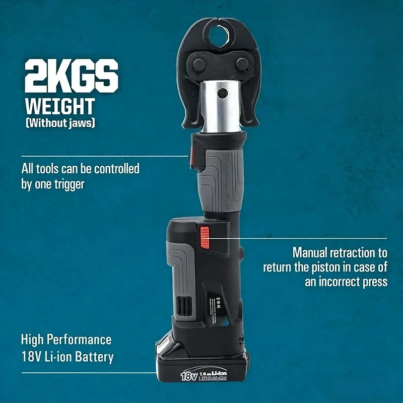 PZ-1930 Mini Battery Pipe Crimping Tool - for Plumbing Systems, Copper Fitings & Multilayer Pex Pipes