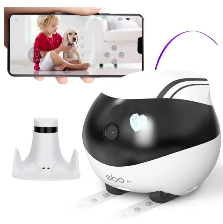 Air Security Home Robot Pet Camera, Motion Detect AI Camera with E-Pet, Wireless Self-Charging Night Vision Companion