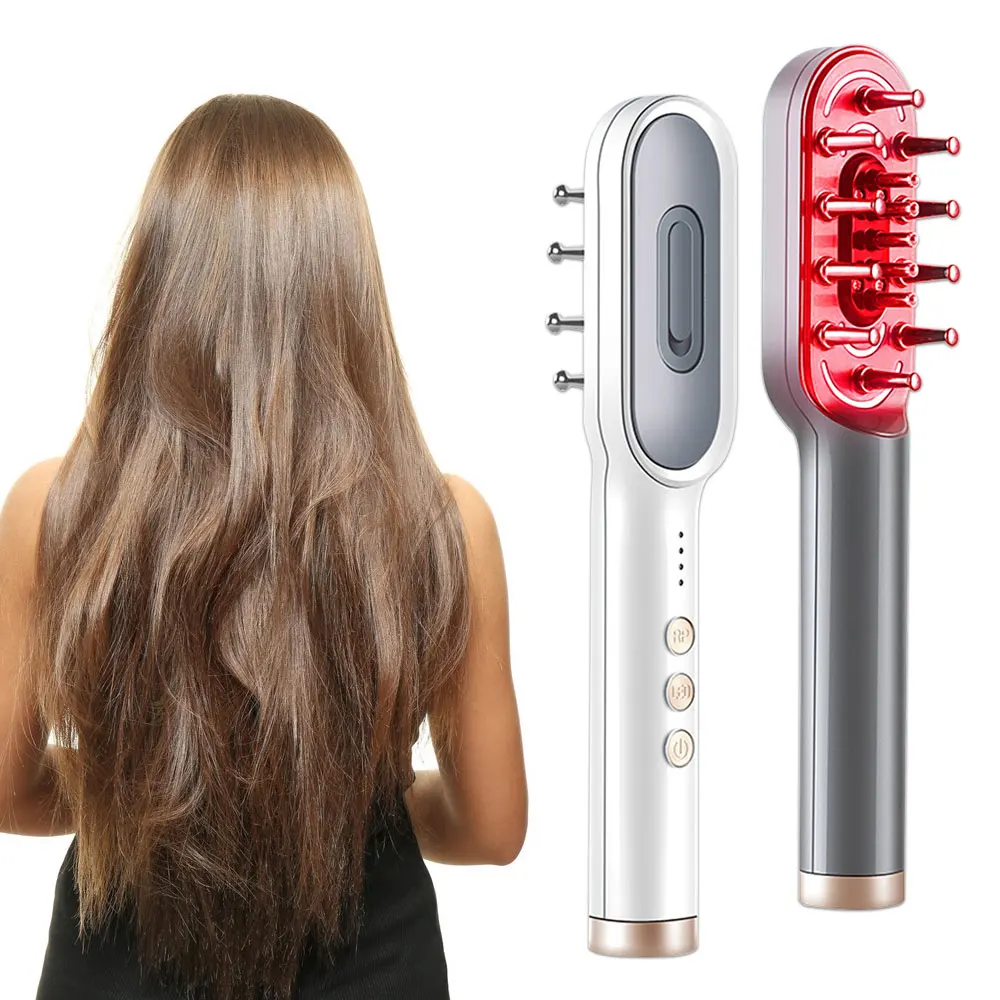 Hair Growth Comb Electric Scalp Massager Brush EMS Anti Hair Loss Treatment for Men Women Head Massage Tool and Led Red Light