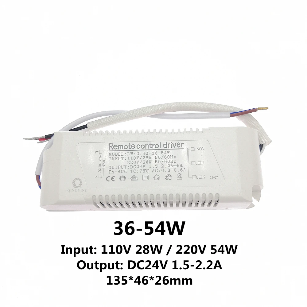 Output 24V  36-54W 2.4G LED Driver AC110V 220V Color Dimming & Changeable Power Supply For Dual Colors LED Strip Chandiler