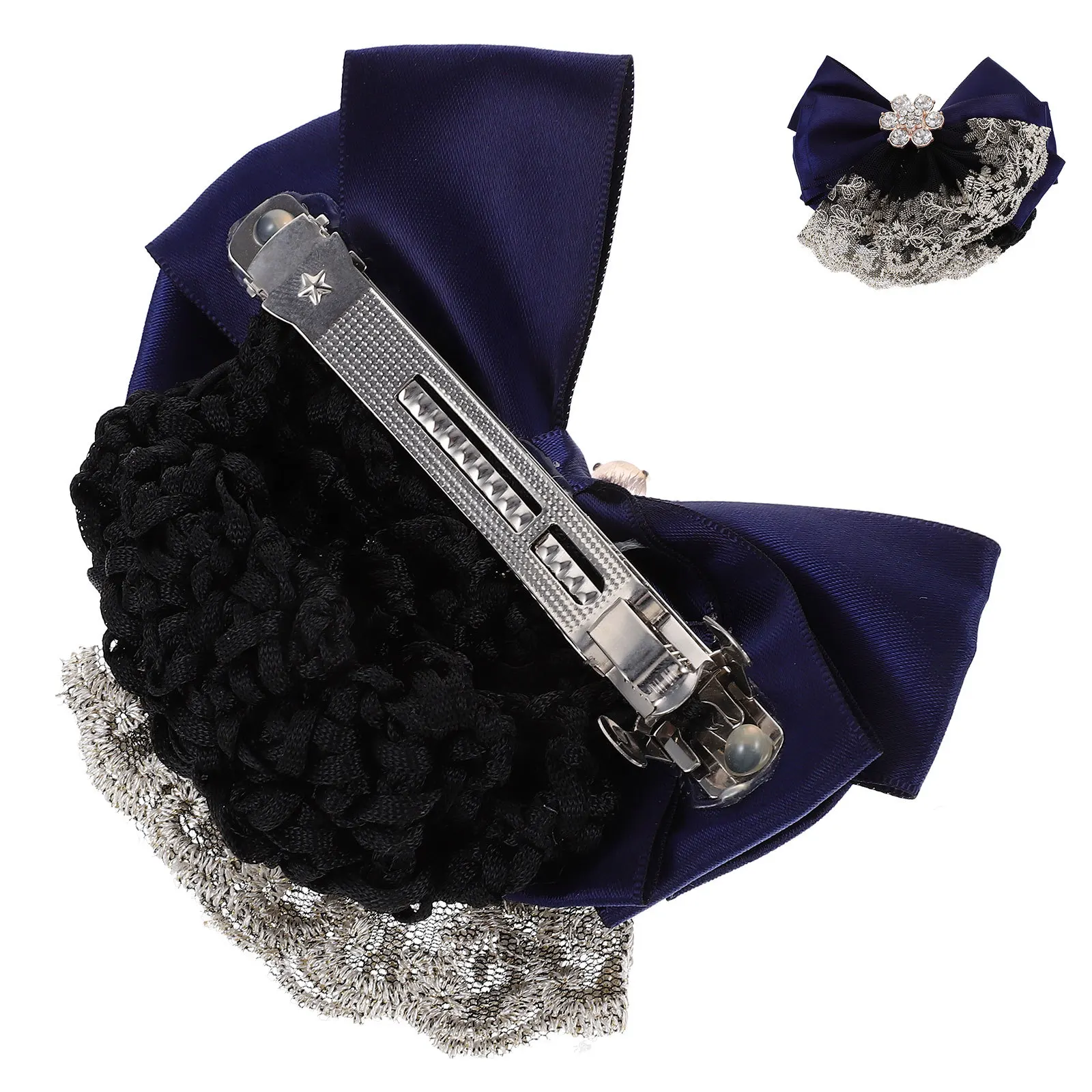 

2Pcs Hair Bun Hairnet Clips Easy Wear Hair Accessories for Work Hospital Restaurant Use Bun Net Bow Clips for Women