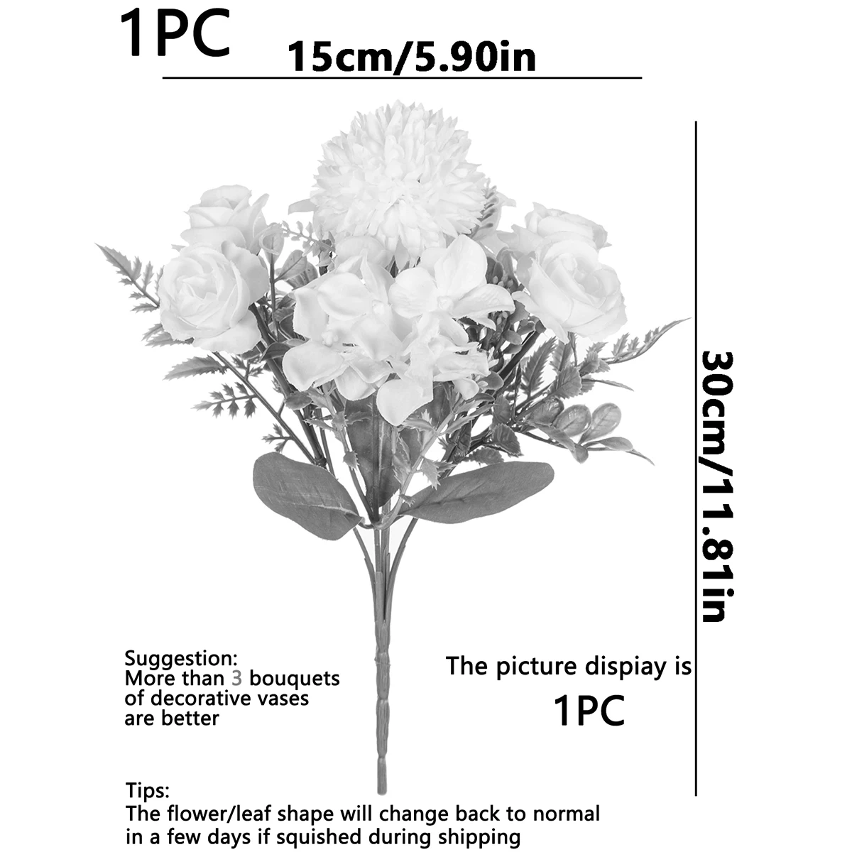 Künstliche Blumen Seidenrose Chrysantheme Brautstrauß Hochzeit Outdoor Garten Heim Zimmer Tischdekoration Kranz DIY Geschenk Requisiten – Detail 15