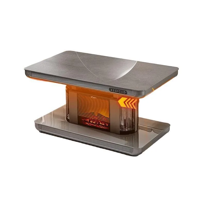 

Double-sided simulated flame heating coffee table Living room household electric heating table Multifunctiona