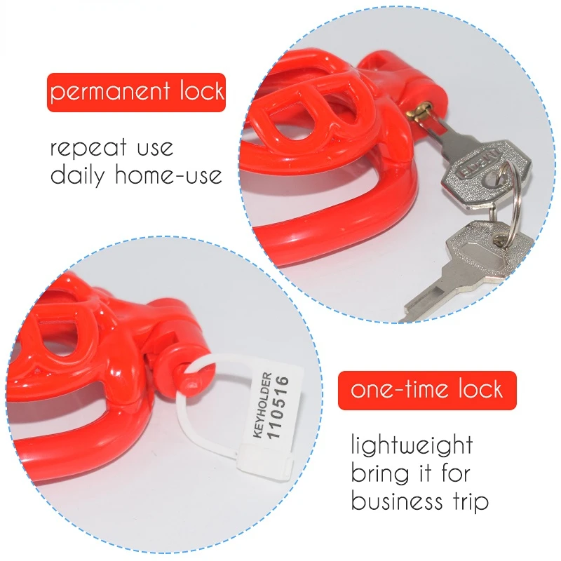 2026 New Pink Flat Chastity Lock Ascetic Escape Proof Chastity Cage with 4 Size Rings Adult Erotica Male Gay Sex Toys 18+ 정조대 view 6