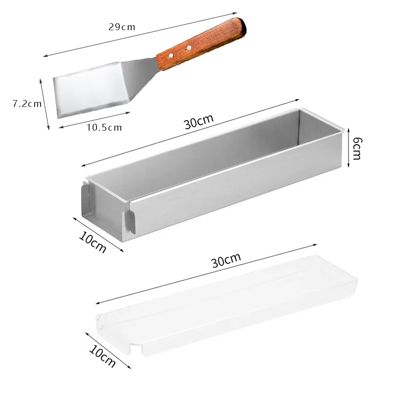 Tiramisu Mold Aluminum Alloy Cake Mold Set Rectangular Bread Tiramisu Molds with Lid Non Stick Baking Mould for Cookie Chocolate