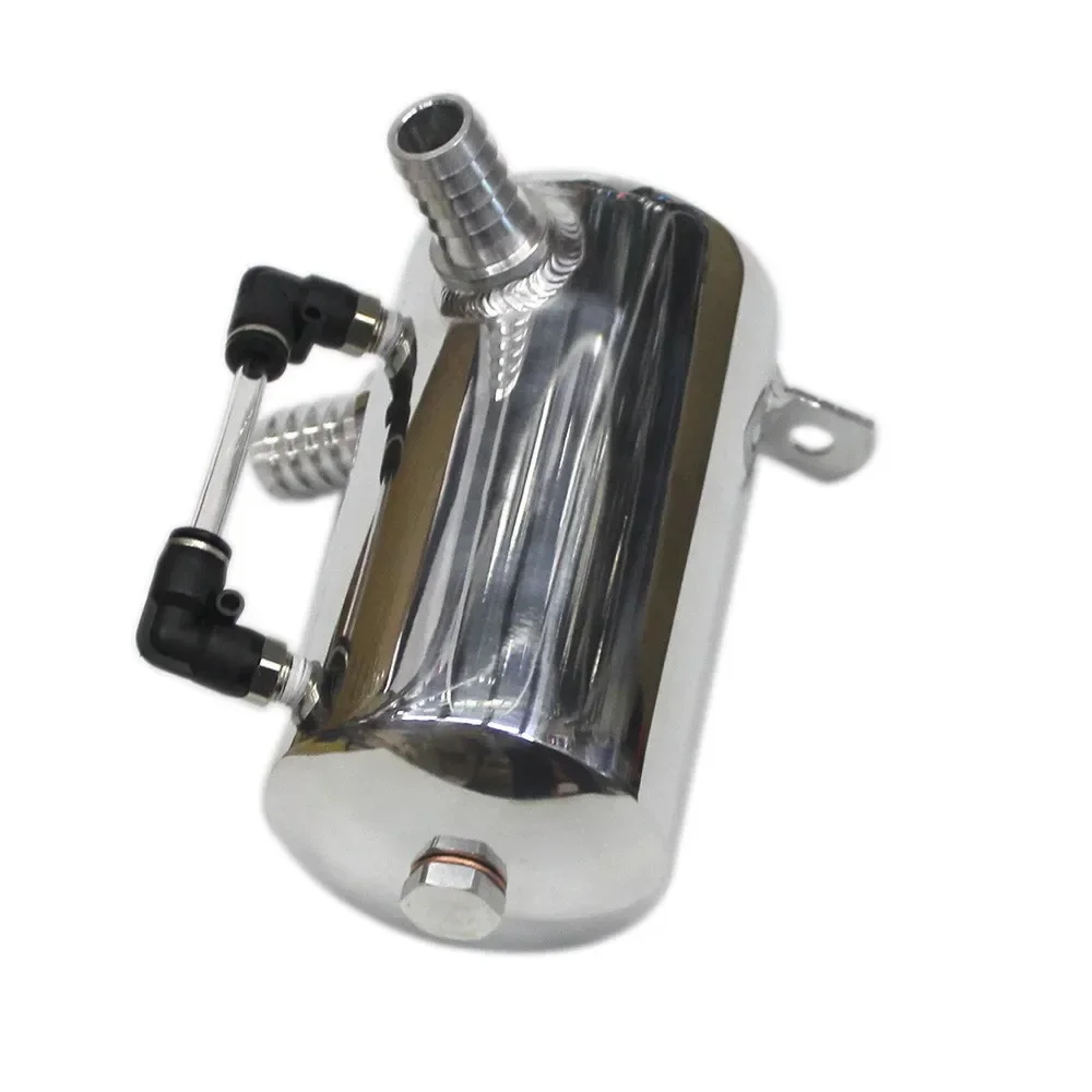 

Car Styling Universal Oil Catch Tank Reservoir Engine Fuel Seperator Can Aluminum 500ml 2*19MM