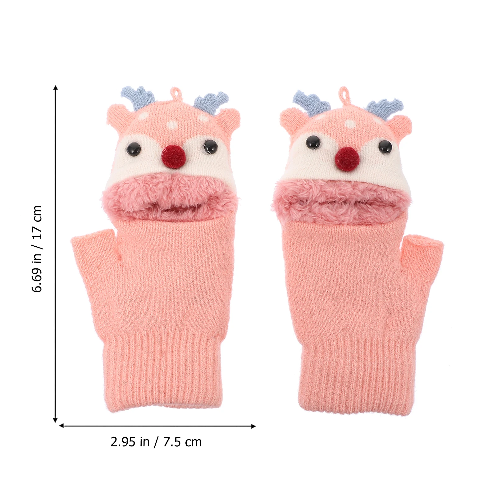 

Warm Kids Gloves Winter Outdoor Windproof Toddler Half-finger Yarn Durable Breathable Material Long-lasting Use Protect Cold
