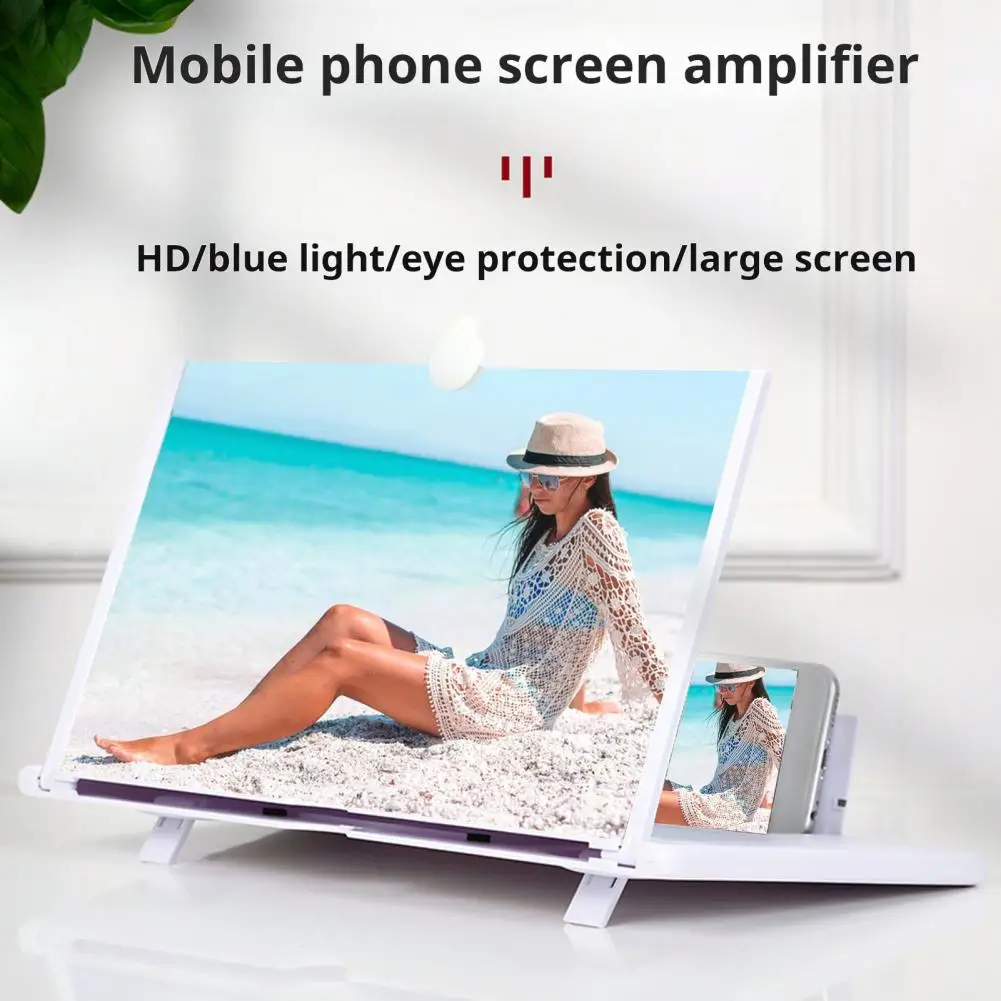 Indoor Phone Screen Amplifier 3d Screen Magnifier for Mobile Phones Foldable Design Gaming Screen Enhancer Protect Eyes