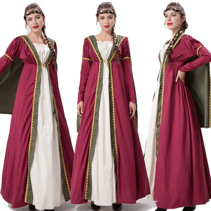 

European Style Adult Women's Performance Dress Fairy Tale Story Costume Traditional Ethnic Stage Clothing Autumn Fashion