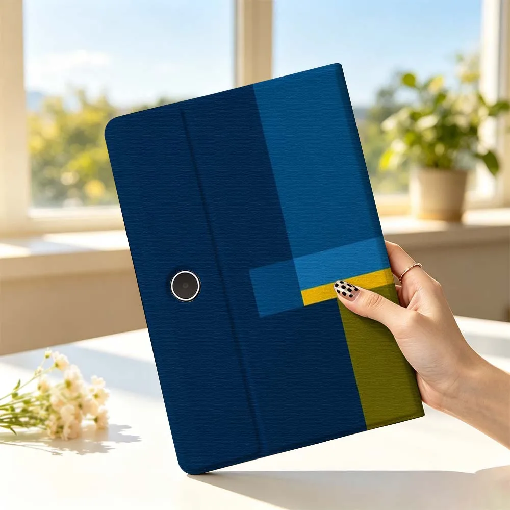 Abstract Blue Block For OPPO VIVO IQOO OnePlus Realme Pad 3 Pro 13 12.1 11.61 11.4 10.36 11 inch Tablet Case Pen Tray