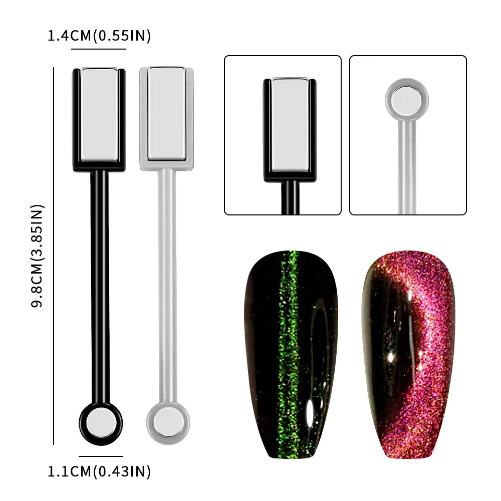 Multi-Function Nails Art Magnetic Pen 3D Cat Eye Painting Design Dual-Ended Magnet Wand for Aurora Magic Cat Eyes UV Gel Polish