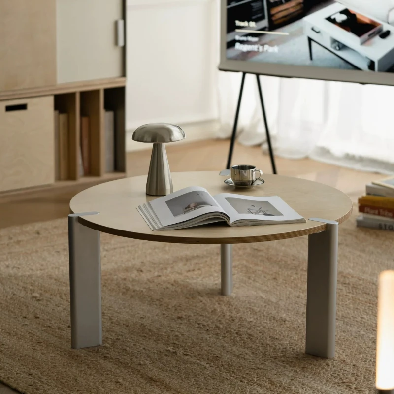Nordic Style Ocean Board Coffee Table Industrial Style Living Room Small Apartment Bauhaus Natural Wood Color