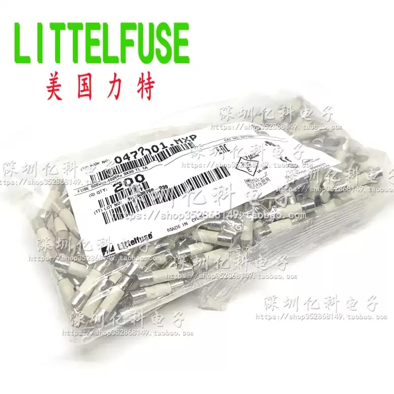 2pcs T1A 500VP American Lite 5 * 20 ceramic fuse tube 477 series 0477001.MXP delayed slow break