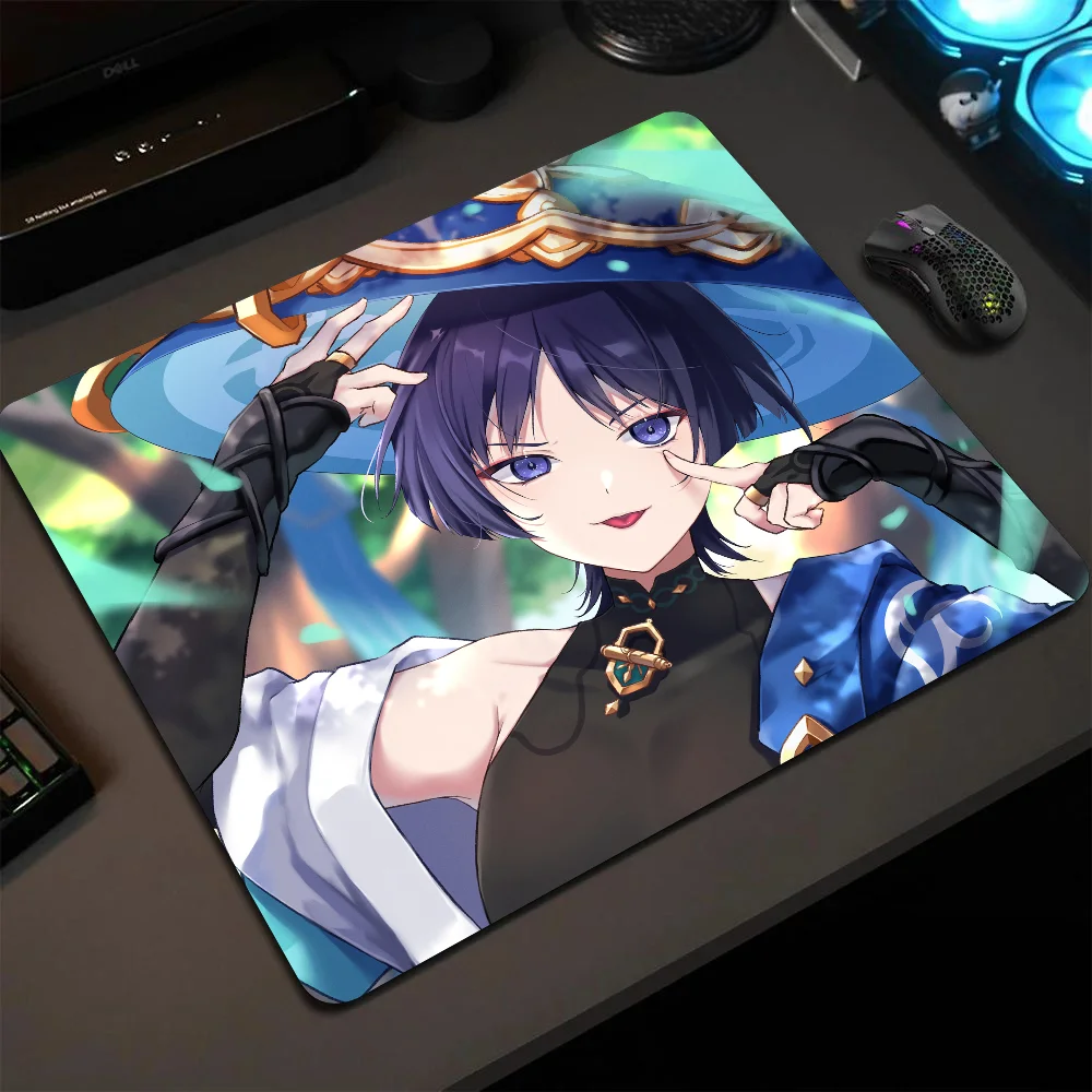 

Wanderer Genshin Impact Mousepad Small LockEdge Mouse Pad For Gamers Computer Desk Pad Rectangular Anti-slip Rubber