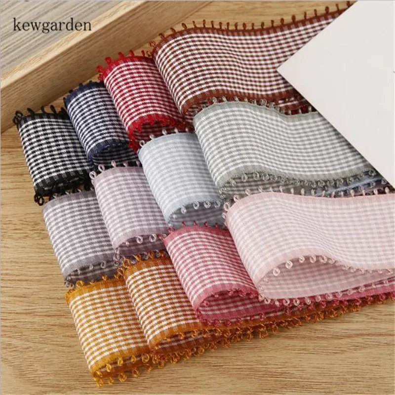 Kewgarden Plaid Ear Side Satin Ribbons 10mm 1.5