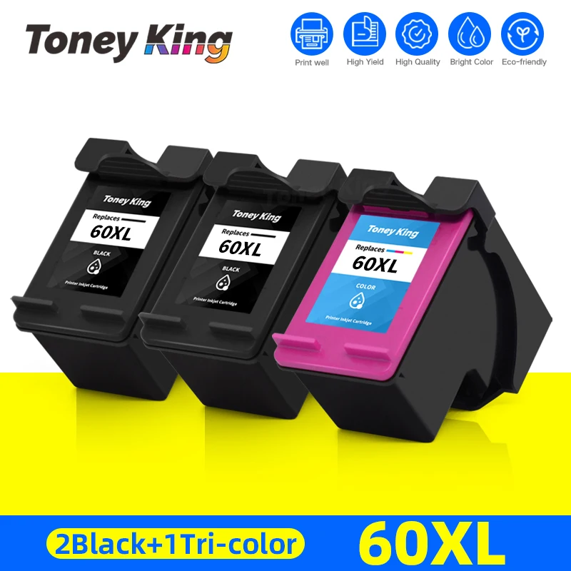 

60XL Compatible Ink Cartridge for HP 60 XL Photosmart C4780 C4783 C4795 C4799 D110a F2400 Deskjet D1660 D1663 D2530 D2545