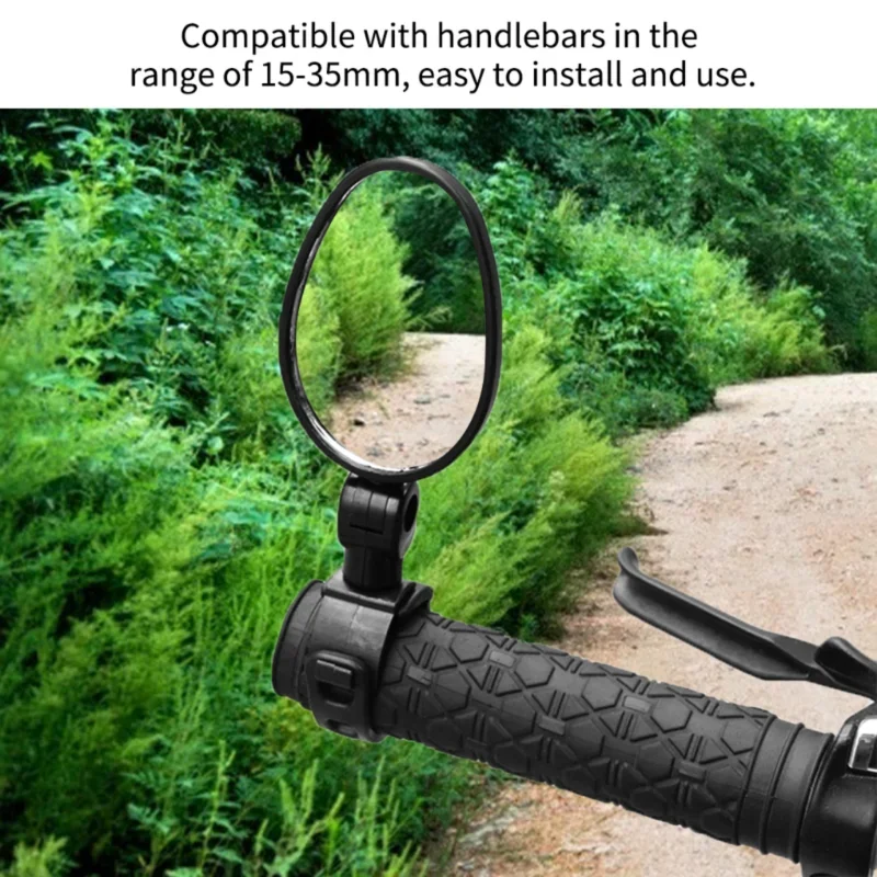 2pcs Adjustable Rotate Bicycle Auxiliary Rearview Mirror Handlebar Mount Wide-Angle Convex Cycling Rear View Mirrors Accessories image 3
