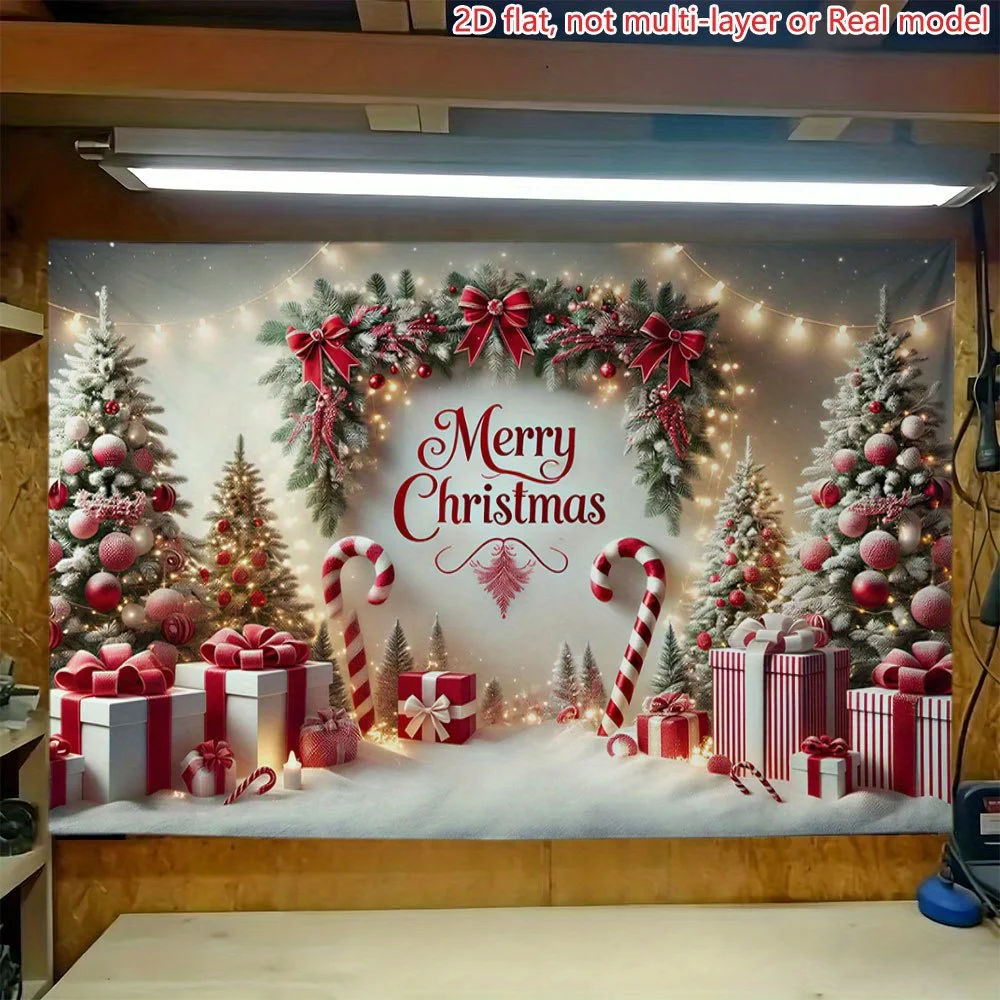 1pc Large Ultra Christmas Tree Party Banner - Reusable Holiday Backdrop Suitable for Indoor/Outdoor Xmas Decorations, Birthday P