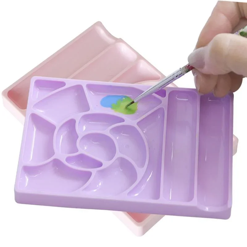 Watercolor Nail Palette Plates Toning Grids Gel Nail Polish Painting Drawing Holder Manicure Tools