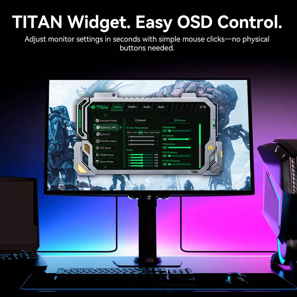 Monitor para juegos Titan Army G2785S de 26,5 pulgadas QD-OLED, 2560×1440 QHD, 240Hz, relación de 0,03Ms, Hdr10, 99 Dci P3, Freesync, soporte ergonómico, Pip, Pbp para deportes electrónicos 7