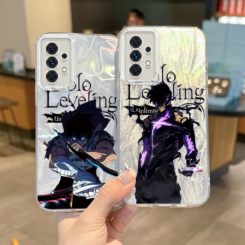 Anime S-Solo Levelings Phone Case for Samsung Galaxy S24 S23 S22 S21 Plus Ultra A73 A72 A71 A55 A54 A53 Hard Non-Slip Matte Case