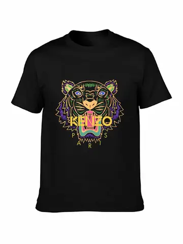Nwe T-shirt 2Kenzo paris yellow tiger short sleeve Casual Street Apparel