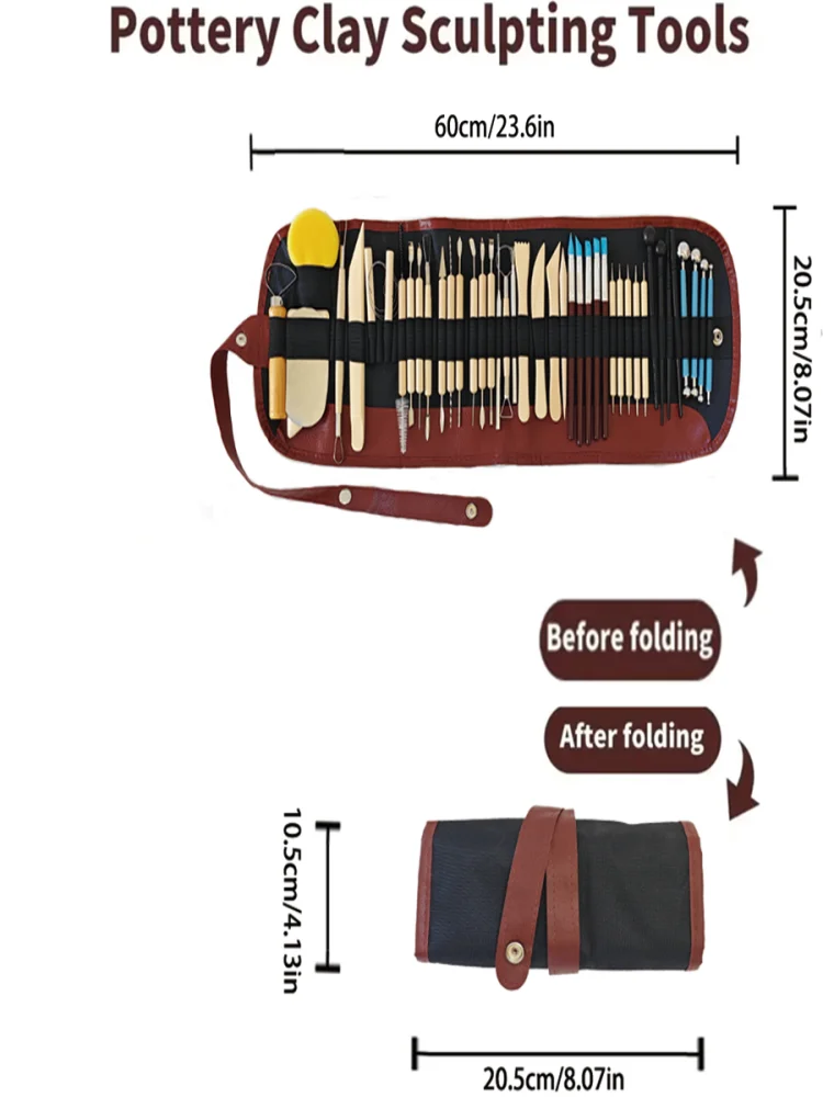 5-61 pçs ferramentas de escultura em argila cerâmica kit de ferramentas de escultura com bolsa de